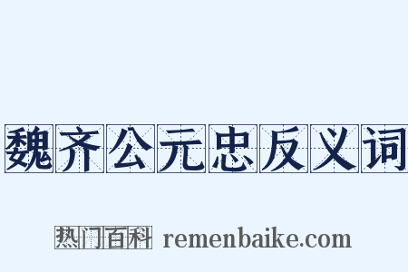 魏齐公元忠反义词是什么意思的图片